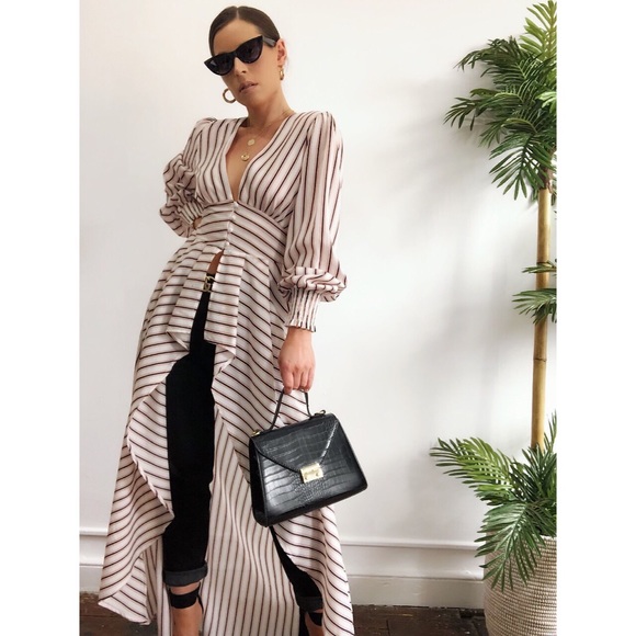 Last one✨Dean Striped Duster Blouse - Picture 8 of 8